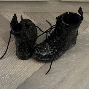 Kids Dr. Marten Boots (Black Glitter)